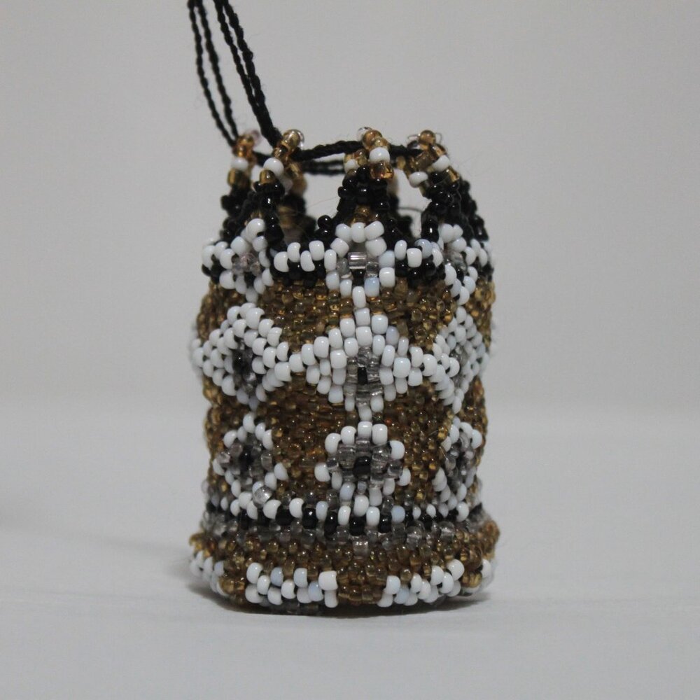 Handcrafted Small Mini Glass Bead Drawstring - Picture 2 of 10